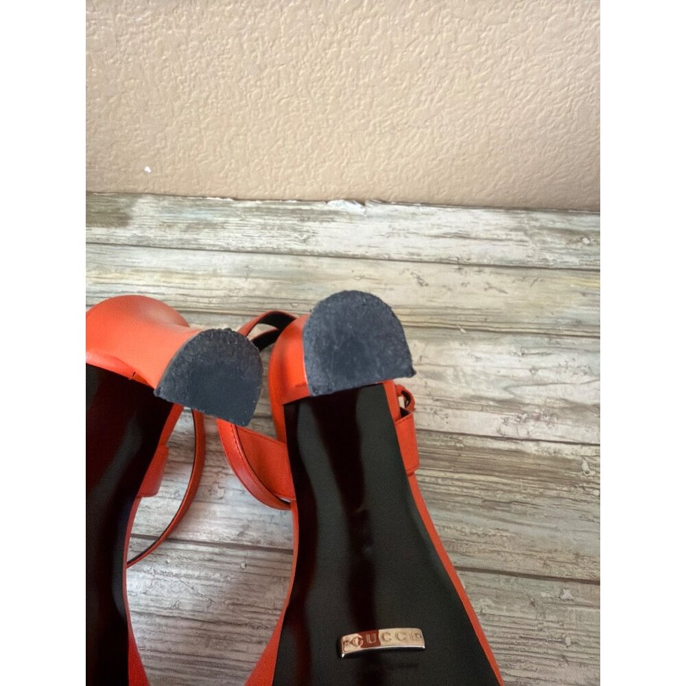 Gucci Malaga Kid Orange Leather Studded Platform Heels EU 40 Box Dust Bag w/COA - Picture 13 of 16